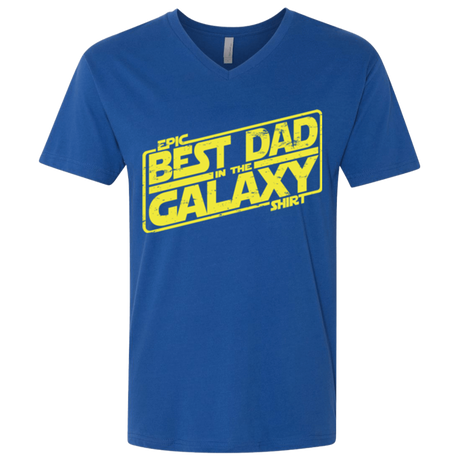 T-Shirts Royal / X-Small Best Dad in the Galaxy Men's Premium V-Neck