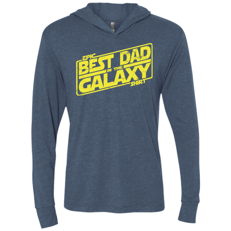 T-Shirts Indigo / X-Small Best Dad in the Galaxy Triblend Long Sleeve Hoodie Tee