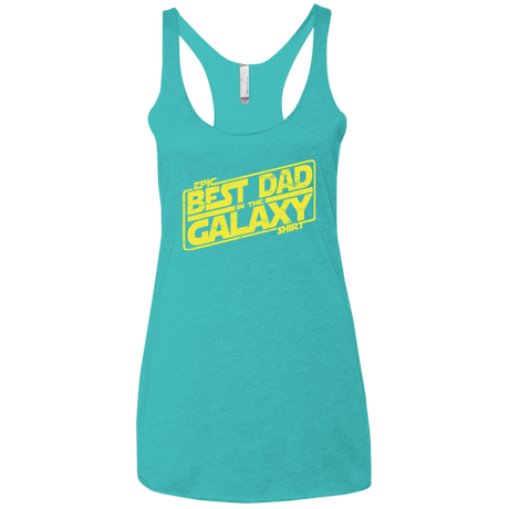 T-Shirts Tahiti Blue / X-Small Best Dad in the Galaxy Women's Triblend Racerback Tank