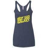 T-Shirts Vintage Navy / X-Small Best Dad in the Galaxy Women's Triblend Racerback Tank
