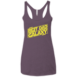 T-Shirts Vintage Purple / X-Small Best Dad in the Galaxy Women's Triblend Racerback Tank