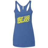 T-Shirts Vintage Royal / X-Small Best Dad in the Galaxy Women's Triblend Racerback Tank
