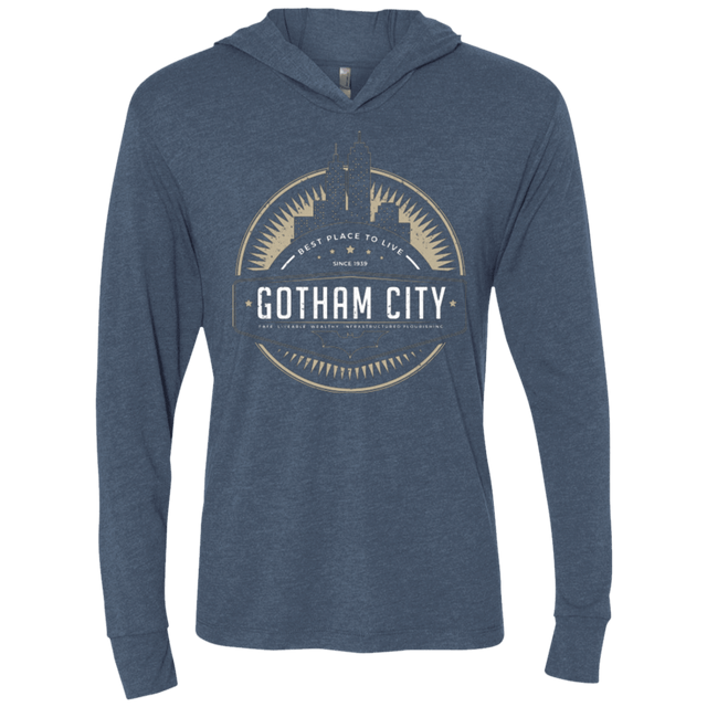 T-Shirts Indigo / X-Small Best Place To Live Triblend Long Sleeve Hoodie Tee