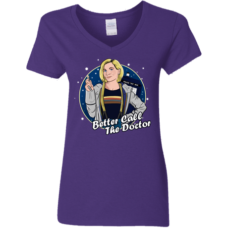 T-Shirts Purple / S Better Call the Doctor Women's V-Neck T-Shirt