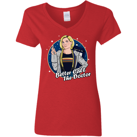 T-Shirts Red / S Better Call the Doctor Women's V-Neck T-Shirt