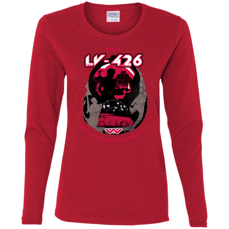 T-Shirts Red / S Better Worlds Women's Long Sleeve T-Shirt