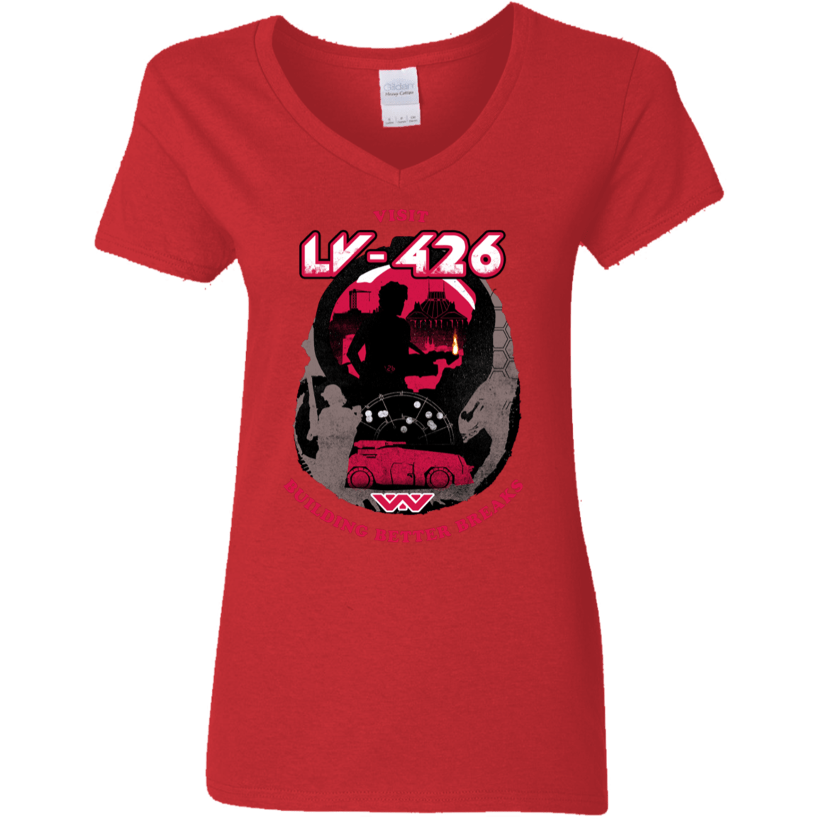 T-Shirts Red / S Better Worlds Women's V-Neck T-Shirt