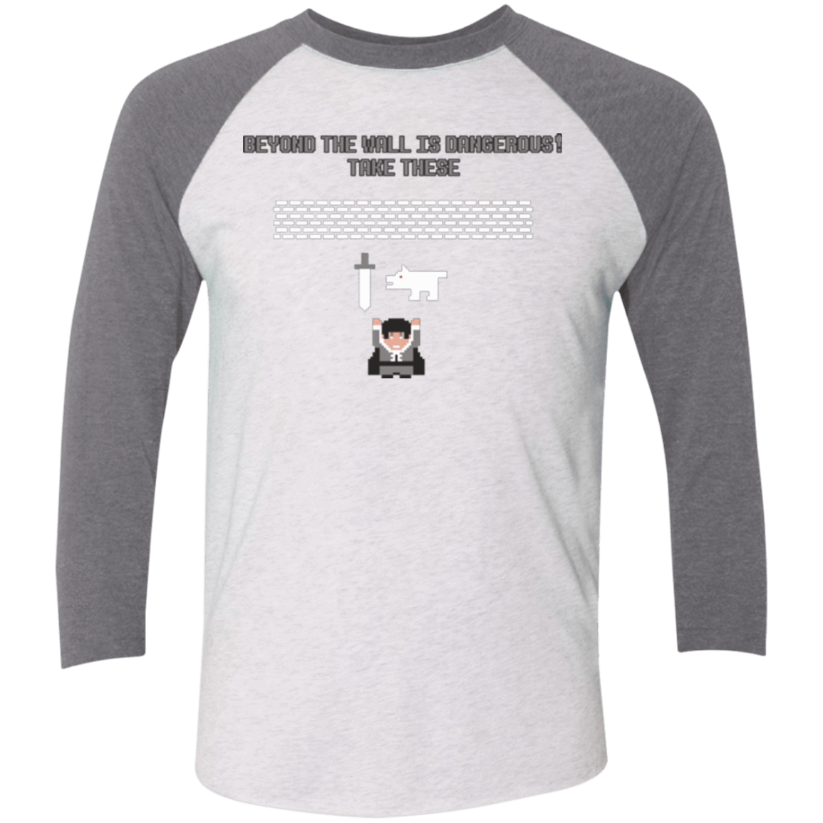 T-Shirts Heather White/Premium Heather / X-Small Beyond the Wall Men's Triblend 3/4 Sleeve