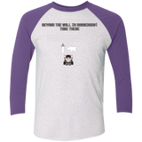 T-Shirts Heather White/Purple Rush / X-Small Beyond the Wall Men's Triblend 3/4 Sleeve