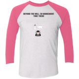 T-Shirts Heather White/Vintage Pink / X-Small Beyond the Wall Men's Triblend 3/4 Sleeve