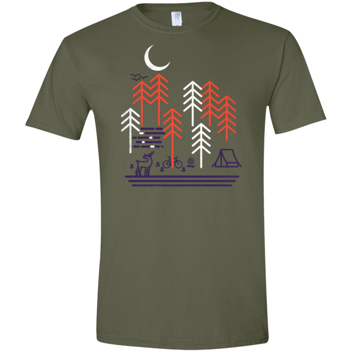 T-Shirts Military Green / S Bicycle Days Men's Semi-Fitted Softstyle