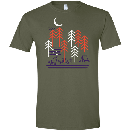 T-Shirts Military Green / S Bicycle Days Men's Semi-Fitted Softstyle