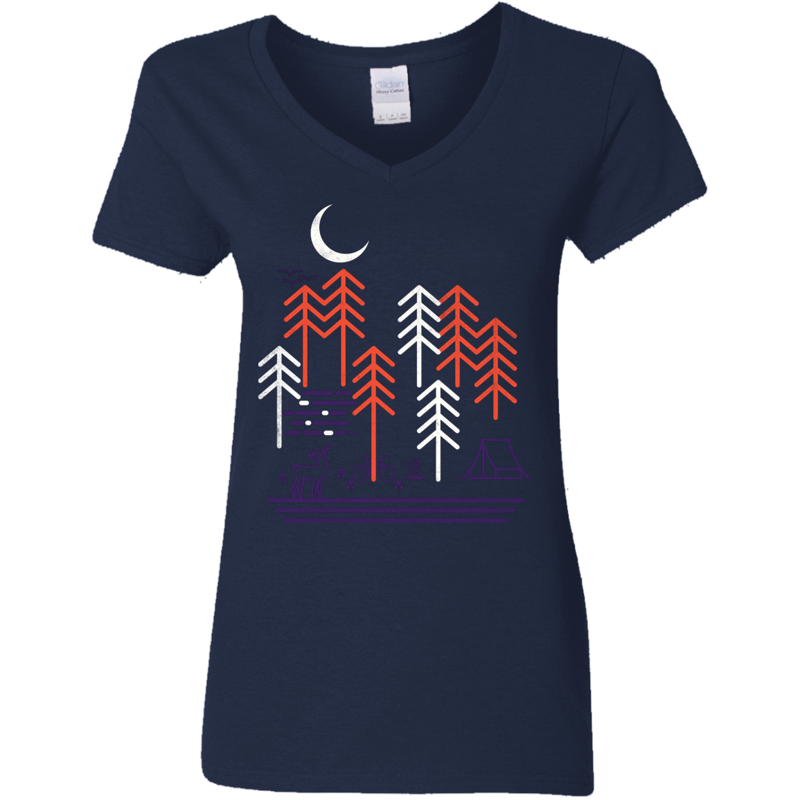 T-Shirts Navy / S Bicycle Days Women's V-Neck T-Shirt