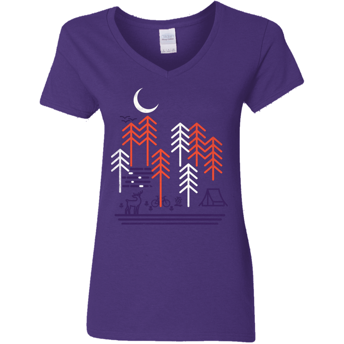 T-Shirts Purple / S Bicycle Days Women's V-Neck T-Shirt