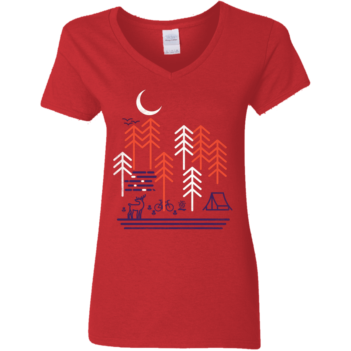 T-Shirts Red / S Bicycle Days Women's V-Neck T-Shirt