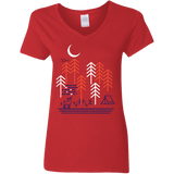 T-Shirts Red / S Bicycle Days Women's V-Neck T-Shirt