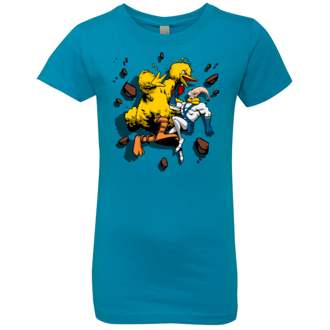 T-Shirts Turquoise / YXS Big Bird and Worm Girls Premium T-Shirt