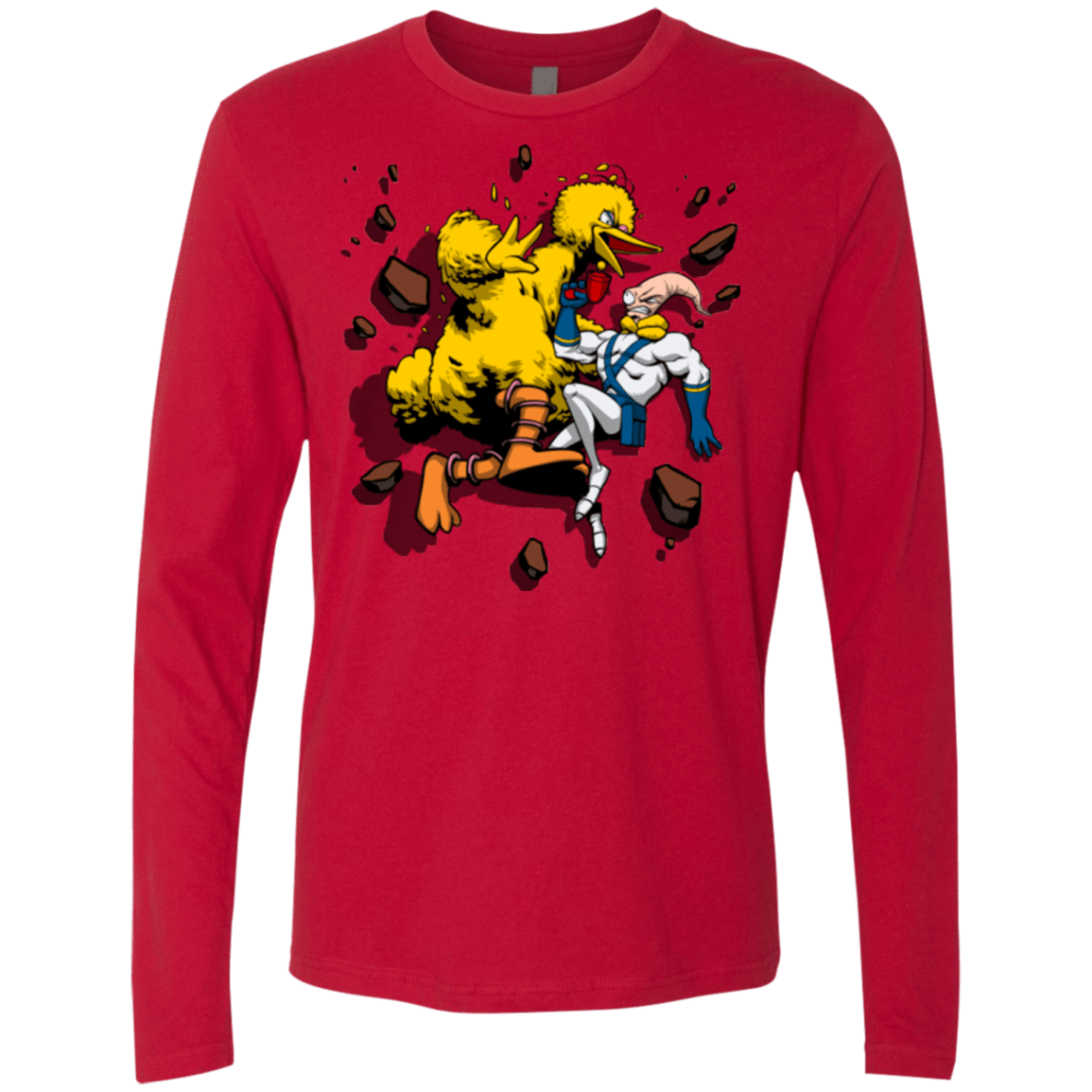 T-Shirts Red / Small Big Bird and Worm Men's Premium Long Sleeve