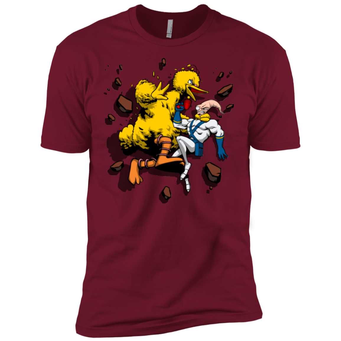 T-Shirts Cardinal / X-Small Big Bird and Worm Men's Premium T-Shirt