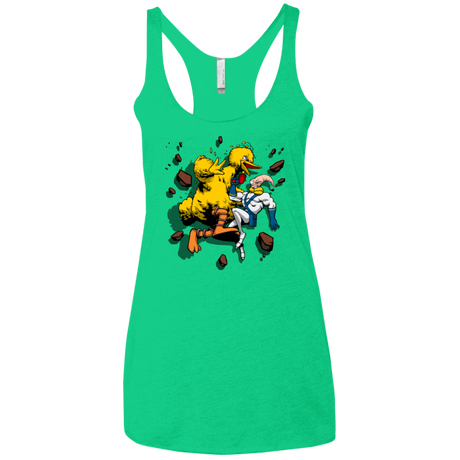 T-Shirts Envy / X-Small Big Bird and Worm Women's Triblend Racerback Tank