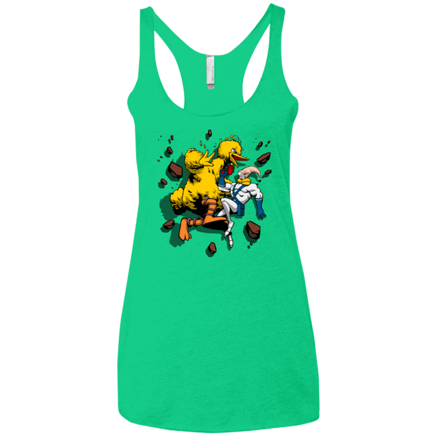 T-Shirts Envy / X-Small Big Bird and Worm Women's Triblend Racerback Tank