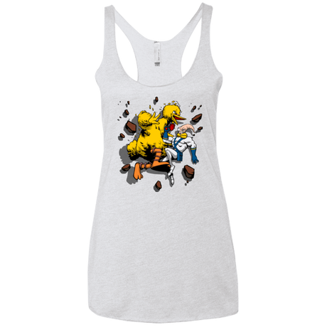 T-Shirts Heather White / X-Small Big Bird and Worm Women's Triblend Racerback Tank