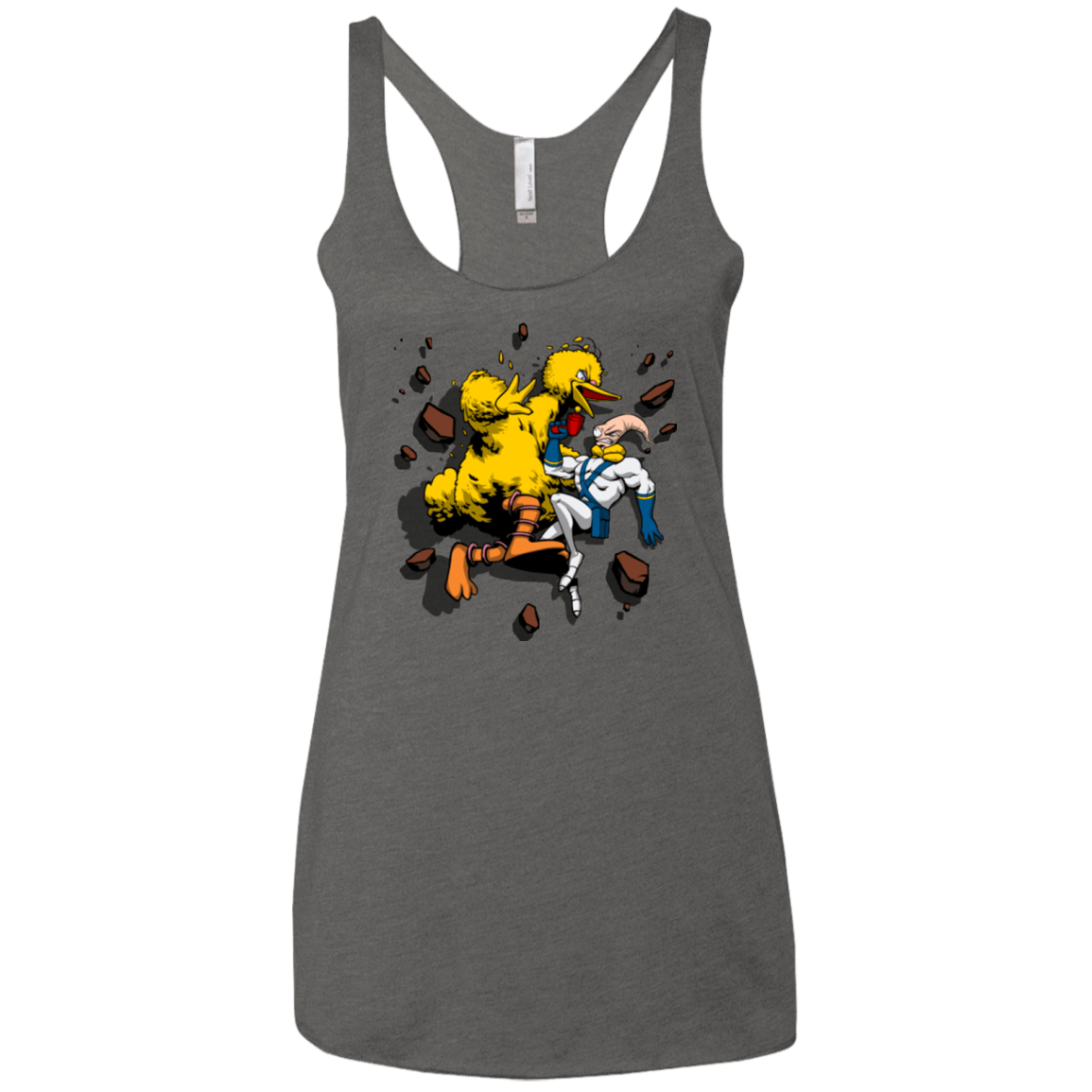 T-Shirts Premium Heather / X-Small Big Bird and Worm Women's Triblend Racerback Tank