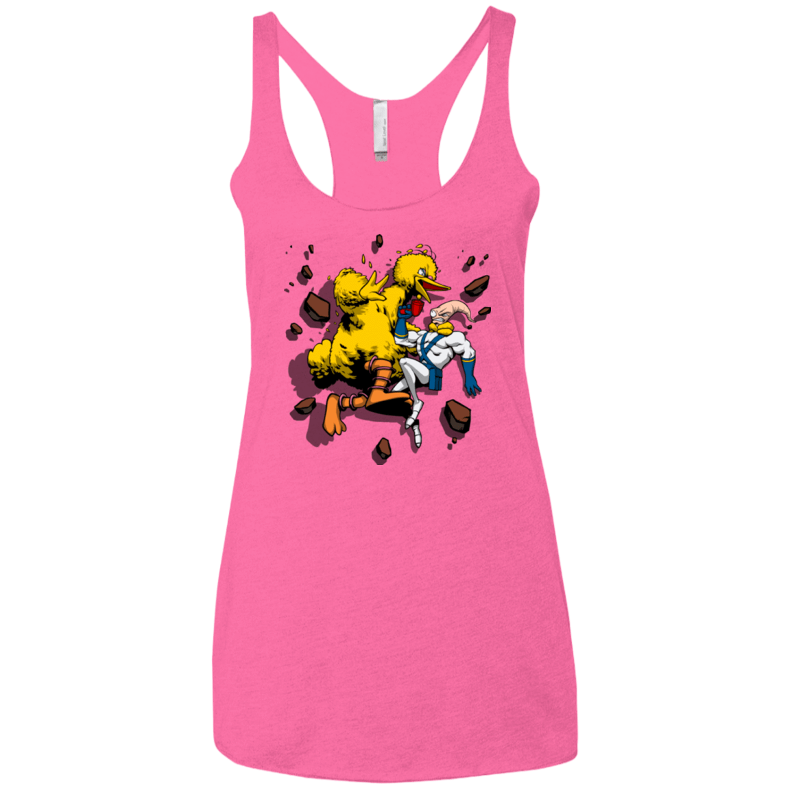 T-Shirts Vintage Pink / X-Small Big Bird and Worm Women's Triblend Racerback Tank