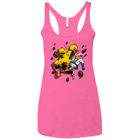 T-Shirts Vintage Pink / X-Small Big Bird and Worm Women's Triblend Racerback Tank
