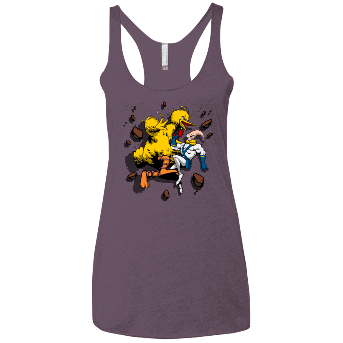T-Shirts Vintage Purple / X-Small Big Bird and Worm Women's Triblend Racerback Tank