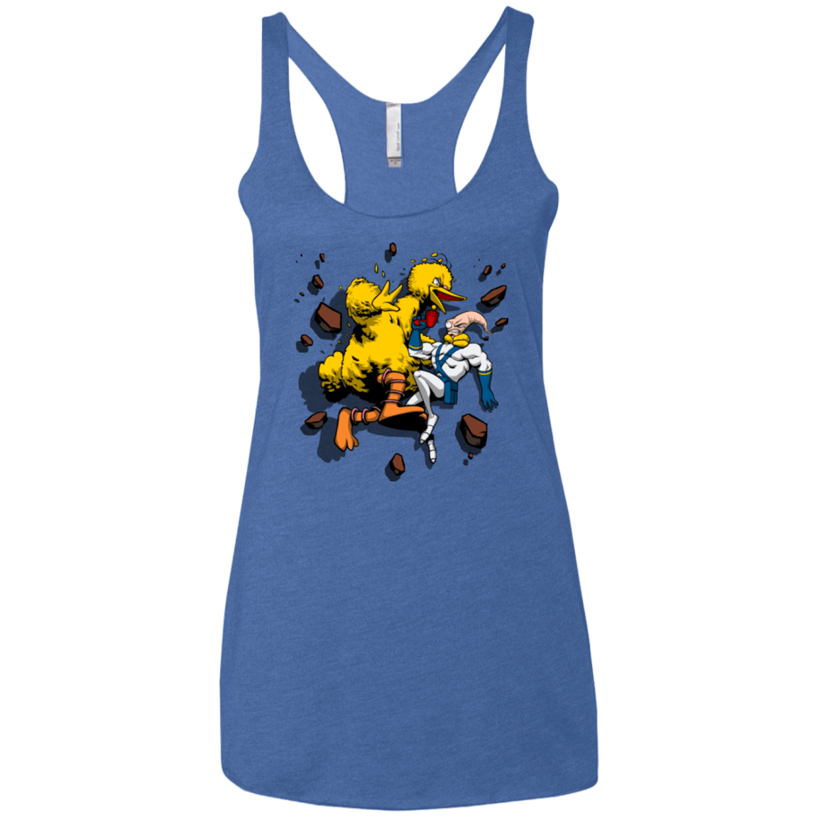 T-Shirts Vintage Royal / X-Small Big Bird and Worm Women's Triblend Racerback Tank