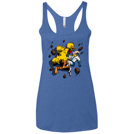 T-Shirts Vintage Royal / X-Small Big Bird and Worm Women's Triblend Racerback Tank