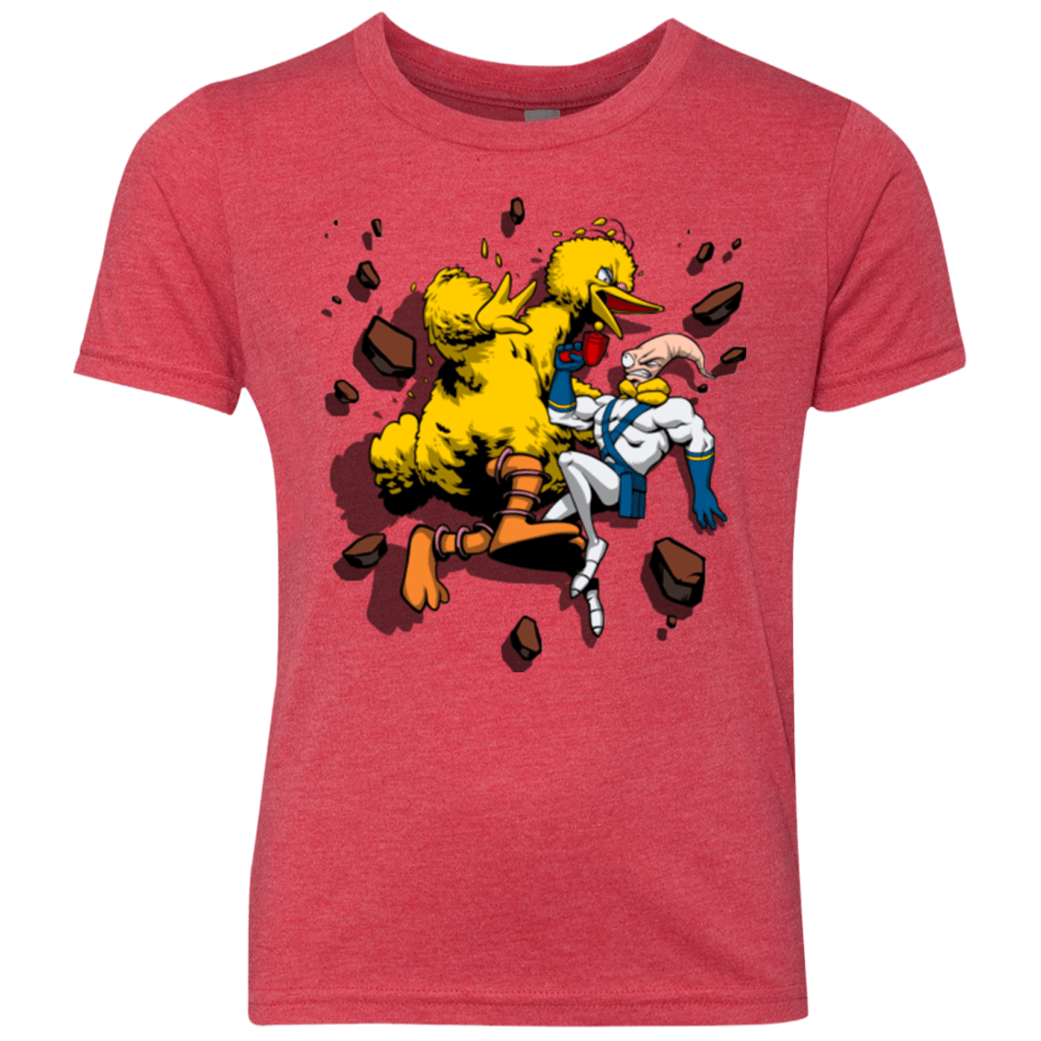 T-Shirts Vintage Red / YXS Big Bird and Worm Youth Triblend T-Shirt