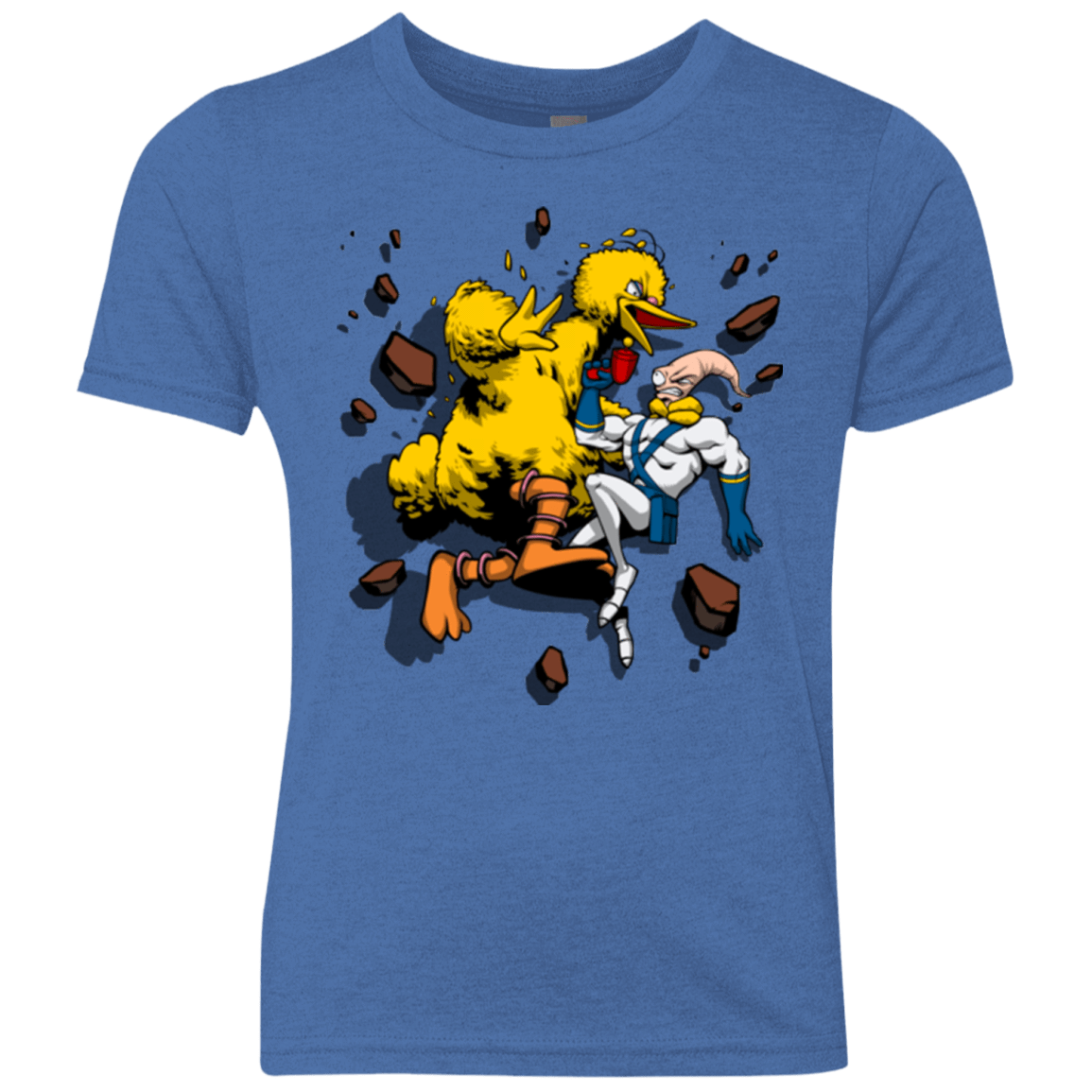 T-Shirts Vintage Royal / YXS Big Bird and Worm Youth Triblend T-Shirt