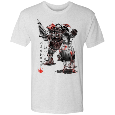 T-Shirts Heather White / S Big Daddy and Little Sister sumi-e Men's Triblend T-Shirt