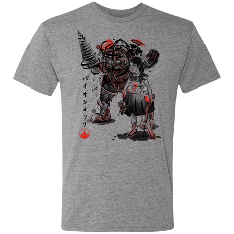 T-Shirts Premium Heather / S Big Daddy and Little Sister sumi-e Men's Triblend T-Shirt