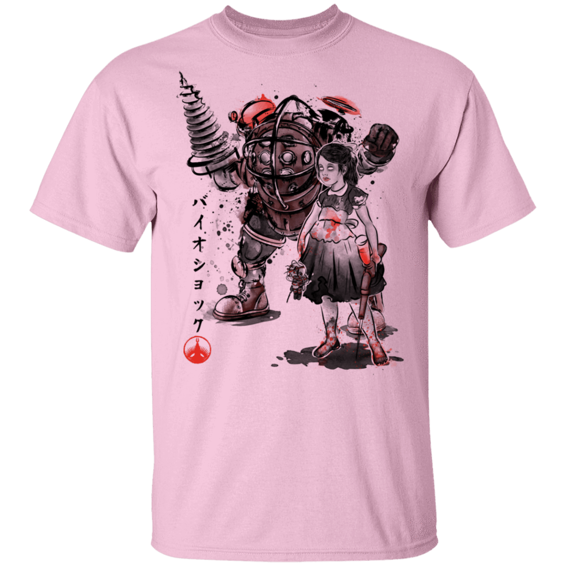 T-Shirts Light Pink / S Big Daddy and Little Sister sumi-e T-Shirt