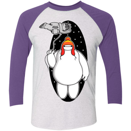 T-Shirts Heather White/Purple Rush / X-Small Big Damn Hero 6 Men's Triblend 3/4 Sleeve