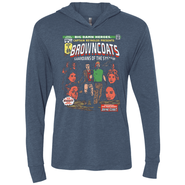 T-Shirts Indigo / X-Small Big Damn Heroes Triblend Long Sleeve Hoodie Tee