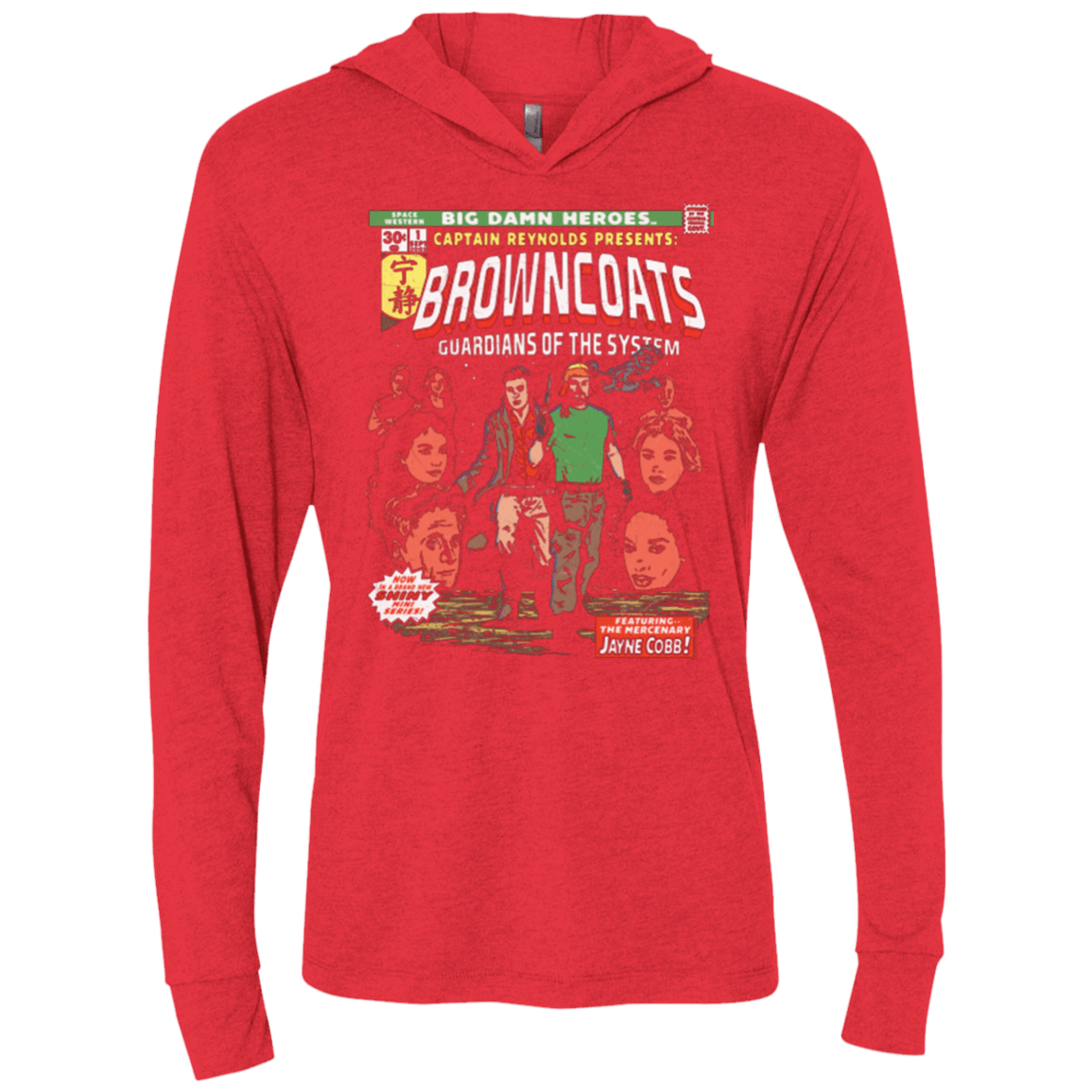 T-Shirts Vintage Red / X-Small Big Damn Heroes Triblend Long Sleeve Hoodie Tee