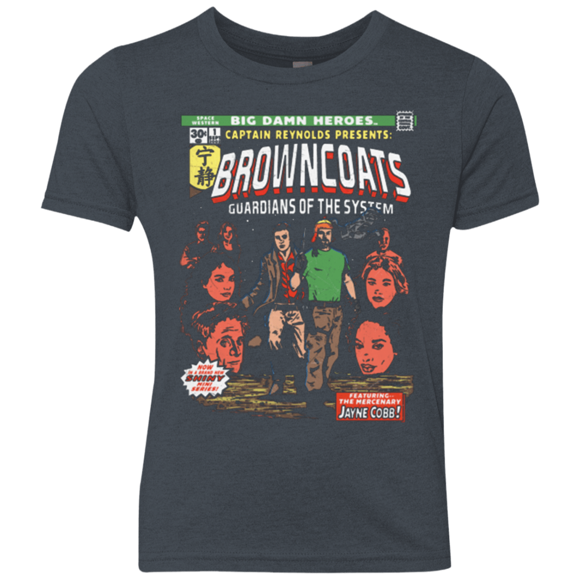 T-Shirts Vintage Navy / YXS Big Damn Heroes Youth Triblend T-Shirt