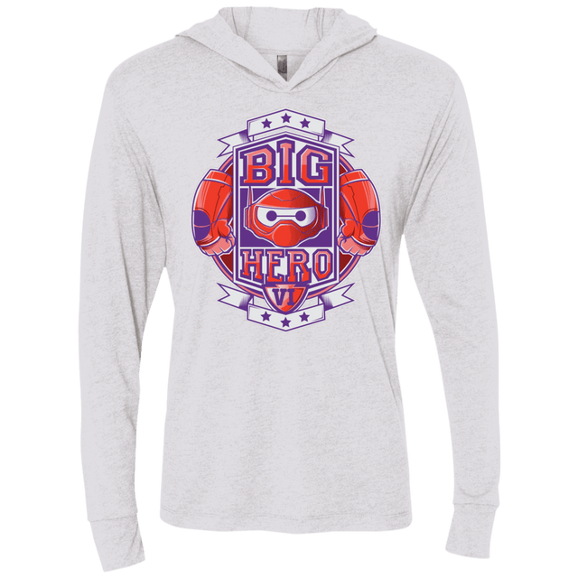 T-Shirts Heather White / X-Small BIG HERO VI BOXING Triblend Long Sleeve Hoodie Tee