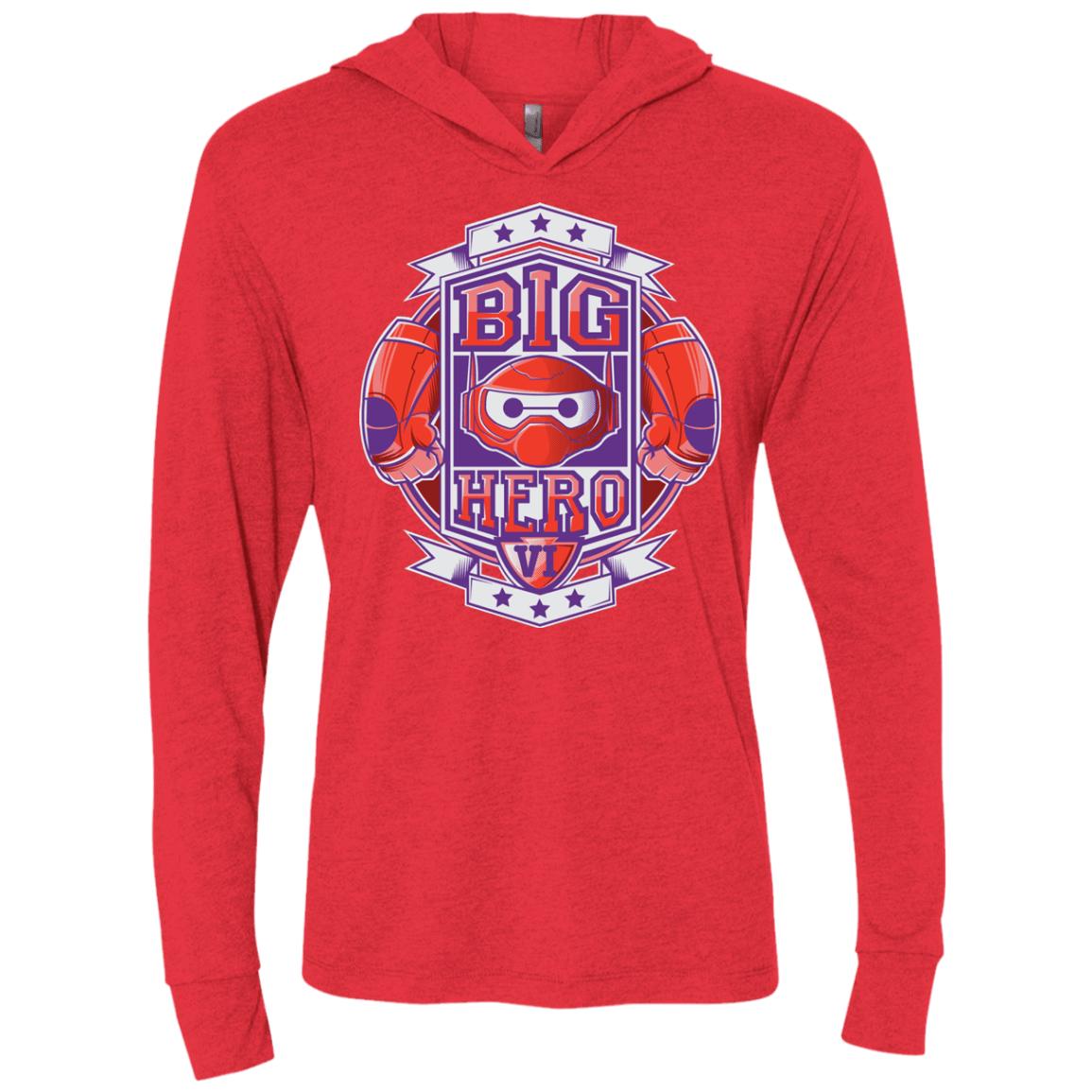T-Shirts Vintage Red / X-Small BIG HERO VI BOXING Triblend Long Sleeve Hoodie Tee