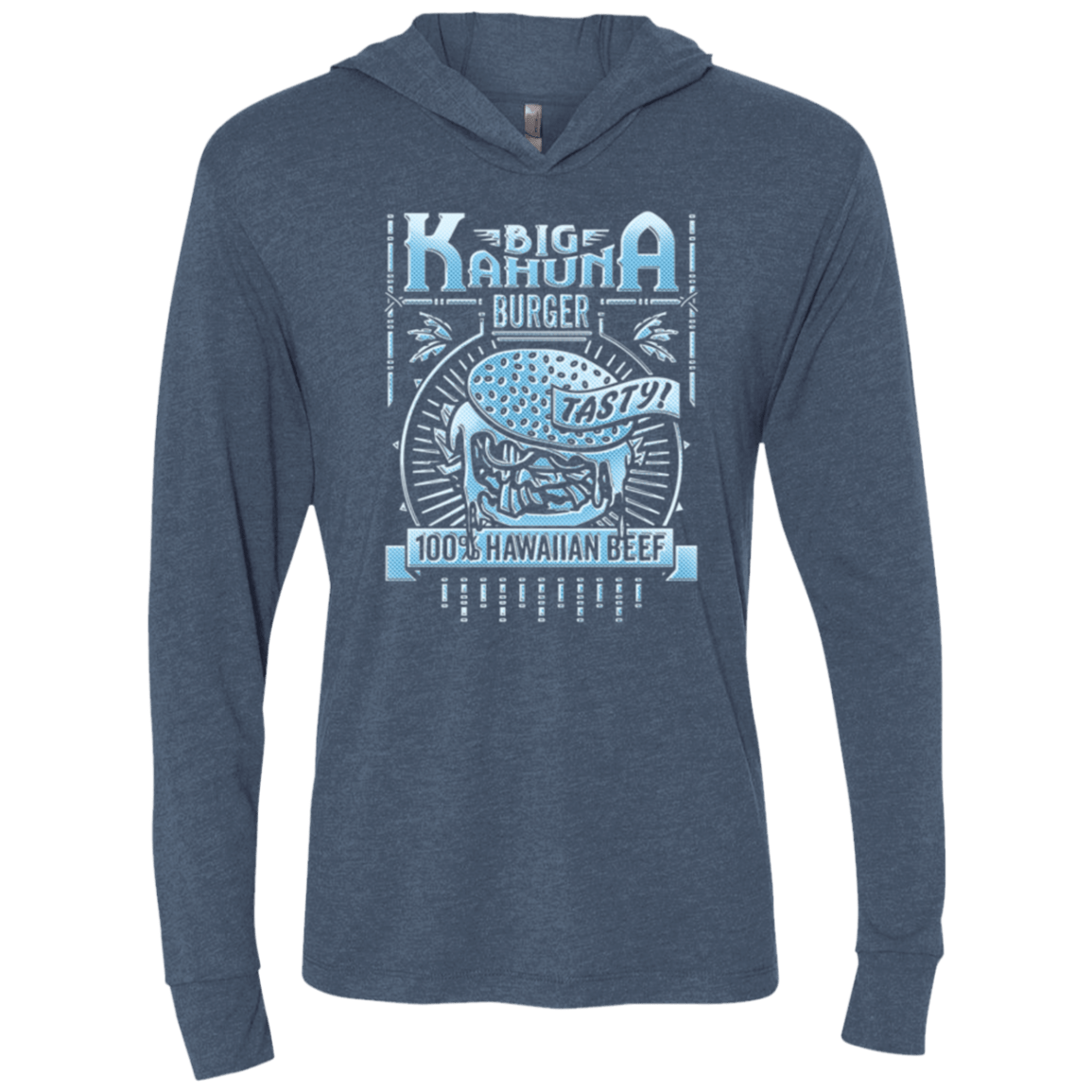 T-Shirts Indigo / X-Small Big Kahuna Burger Triblend Long Sleeve Hoodie Tee