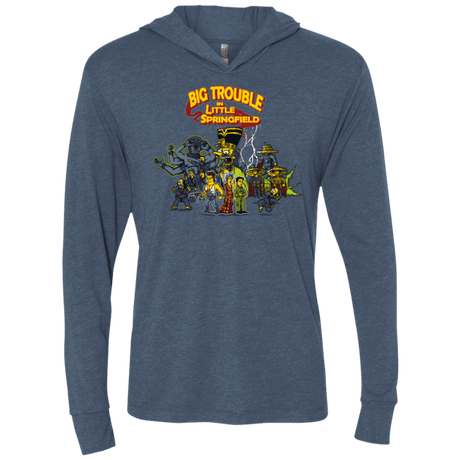 T-Shirts Indigo / X-Small Big Trouble Triblend Long Sleeve Hoodie Tee