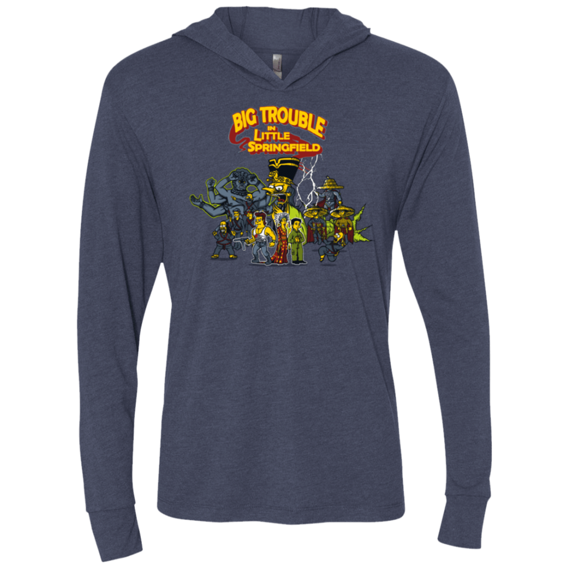 T-Shirts Vintage Navy / X-Small Big Trouble Triblend Long Sleeve Hoodie Tee