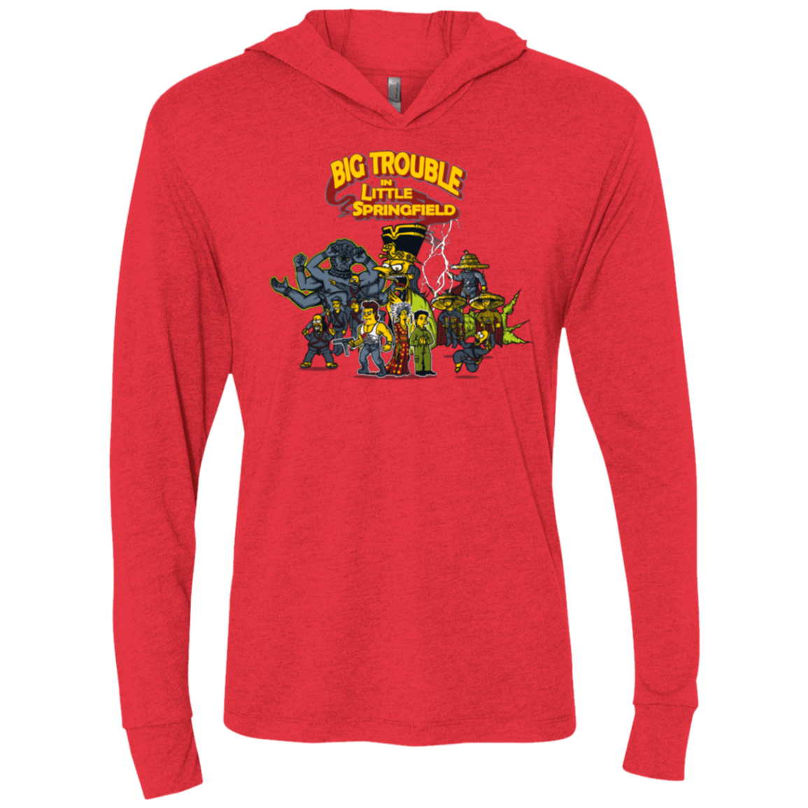 T-Shirts Vintage Red / X-Small Big Trouble Triblend Long Sleeve Hoodie Tee