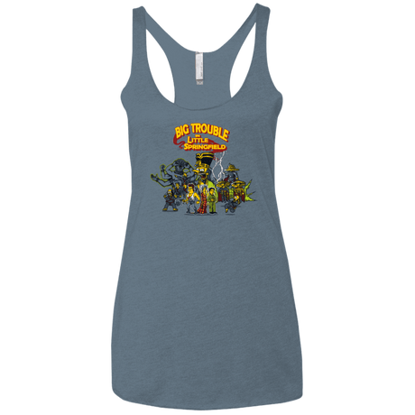 T-Shirts Indigo / X-Small Big Trouble Women's Triblend Racerback Tank