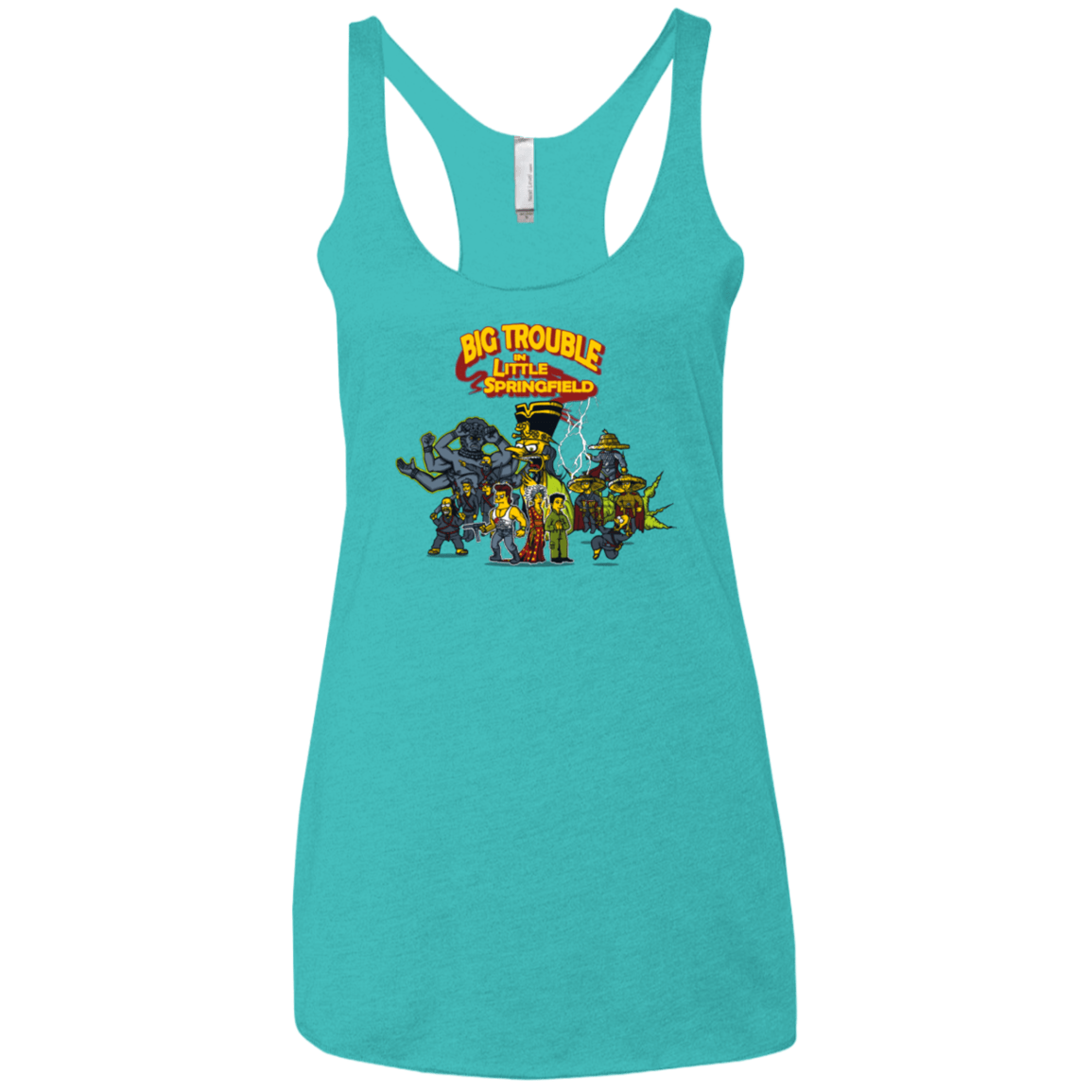 T-Shirts Tahiti Blue / X-Small Big Trouble Women's Triblend Racerback Tank