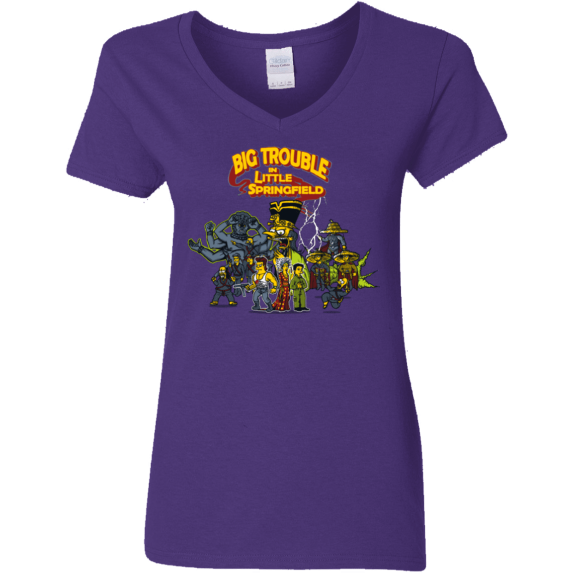 T-Shirts Purple / S Big Trouble Women's V-Neck T-Shirt